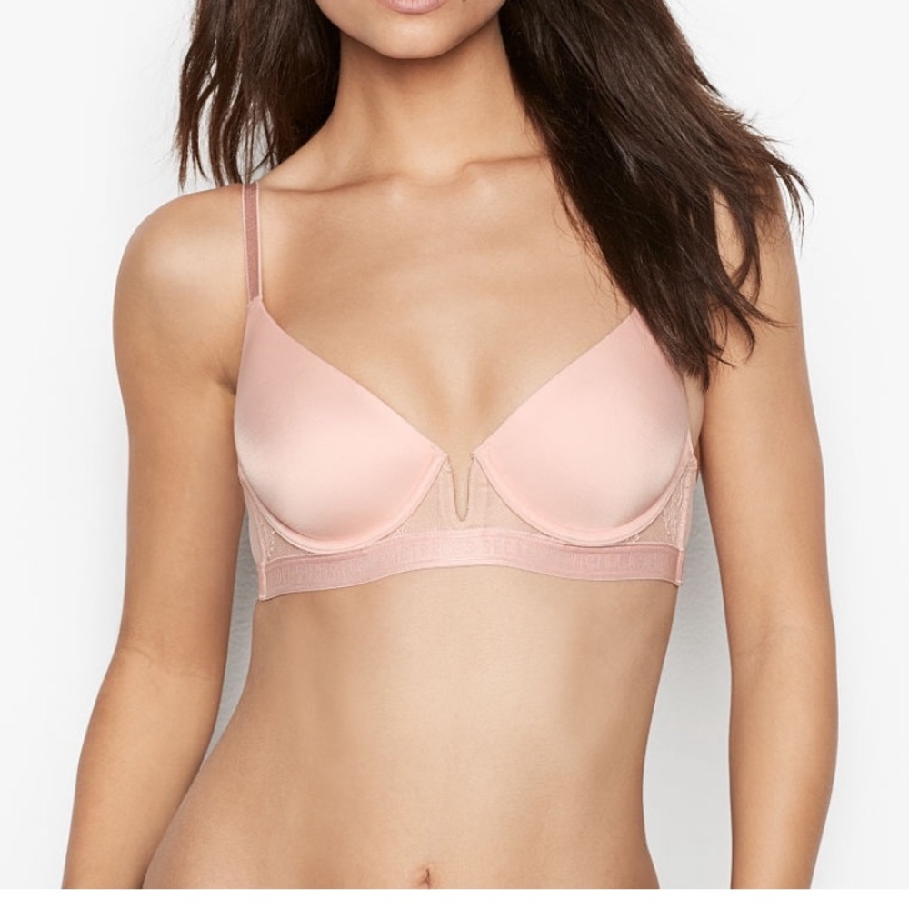 Victoria Secret Logo lightly lined plunge bra